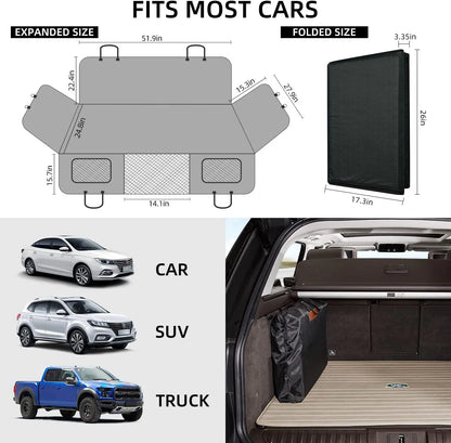 Back Seat Extender ,Dog Car Seat Cover, Camping Air Mattress, Hammock Travel Bed,Non Inflatable Car Bed Mattress for Car SUV Truck (Black)